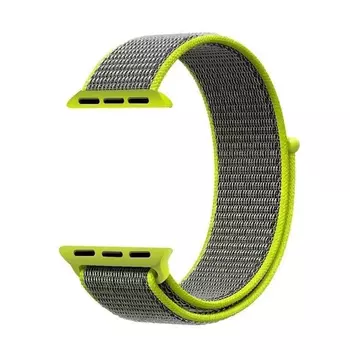 Microsonic Apple Watch Series 8 41mm Hasırlı Kordon Woven Sport Loop Koyu Yeşil
