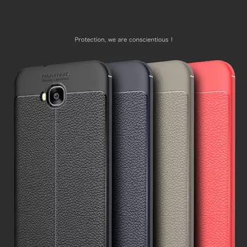 Microsonic Asus Zenfone 4 Selfie (5.5'') ZD553KL Kılıf Deri Dokulu Silikon Kırmızı