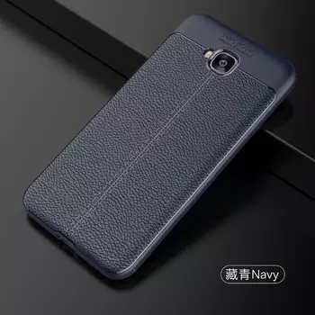 Microsonic Asus Zenfone 4 Selfie (5.5'') ZD553KL Kılıf Deri Dokulu Silikon Lacivert