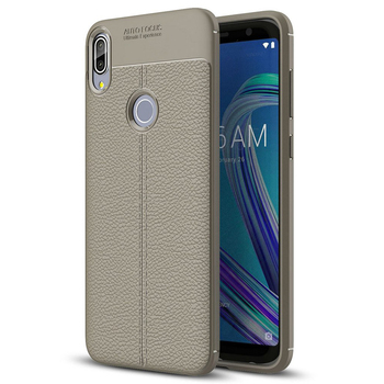 Microsonic Asus Zenfone Max Pro M1 ZB601KL Kılıf Deri Dokulu Silikon Gri Microsonic Asus Zenfone Max Pro M1 ZB601KL Kılıf Deri Dokulu Silikon Gri