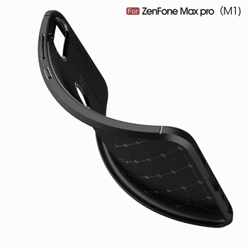 Microsonic Asus Zenfone Max Pro M1 ZB601KL Kılıf Deri Dokulu Silikon Siyah