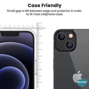 Microsonic Full Body Temperli Cam Ekran Koruyucu iPhone 13 Ön + Arka