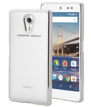 Microsonic General Mobile Android One 4G Kılıf Skyfall Transparent Clear Gümüş