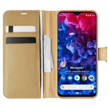 Microsonic General Mobile GM 20 Pro Kılıf Delux Leather Wallet Gold Microsonic General Mobile GM 20 Pro Kılıf Delux Leather Wallet Gold