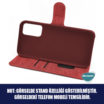 Microsonic General Mobile GM 20 Pro Kılıf Fabric Book Wallet Kırmızı