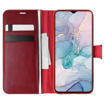 Microsonic General Mobile GM 22 Kılıf Delux Leather Wallet Kırmızı