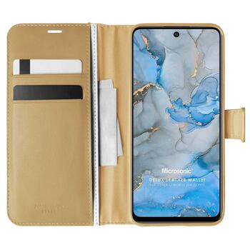 Microsonic General Mobile GM 22 Pro Kılıf Delux Leather Wallet Gold Microsonic General Mobile GM 22 Pro Kılıf Delux Leather Wallet Gold