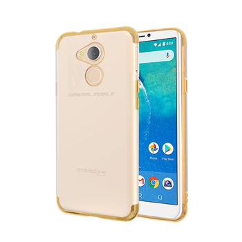 Microsonic General Mobile GM8 Kılıf Skyfall Transparent Clear Gold