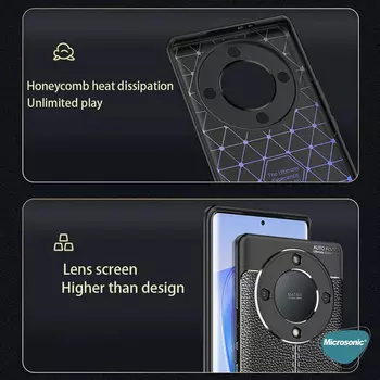 Microsonic Honor X9A Kılıf Deri Dokulu Silikon Siyah