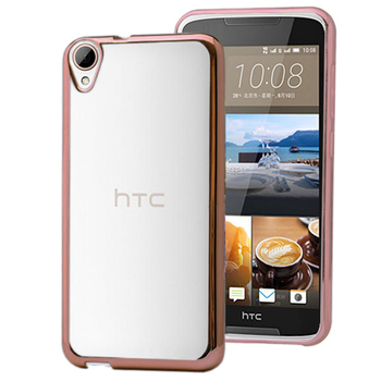 Microsonic HTC Desire 828 Kılıf Skyfall Transparent Clear Rose Gold