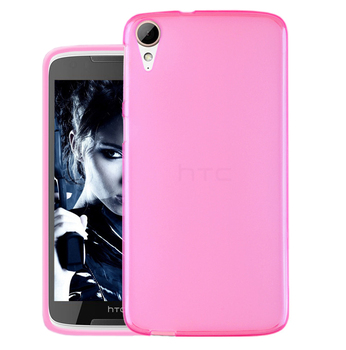 Microsonic HTC Desire 828 Kılıf Transparent Soft Pembe