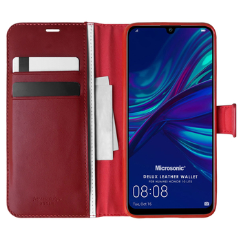 Microsonic Huawei Honor 10 Lite Kılıf Delux Leather Wallet Kırmızı