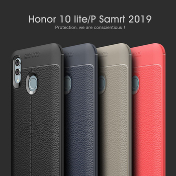 Microsonic Huawei Honor 10 Lite Kılıf Deri Dokulu Silikon Kırmızı
