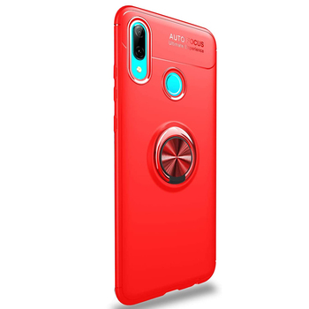 Microsonic Huawei Honor 10 Lite Kılıf Kickstand Ring Holder Kırmızı