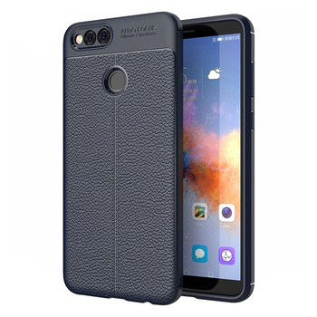 Microsonic Huawei Honor 7X Kılıf Deri Dokulu Silikon Lacivert Microsonic Huawei Honor 7X Kılıf Deri Dokulu Silikon Lacivert
