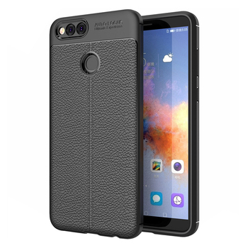 Microsonic Huawei Honor 7X Kılıf Deri Dokulu Silikon Siyah Microsonic Huawei Honor 7X Kılıf Deri Dokulu Silikon Siyah
