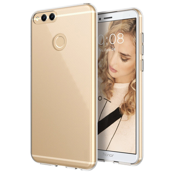 Microsonic Huawei Honor 7X Kılıf Transparent Soft Beyaz