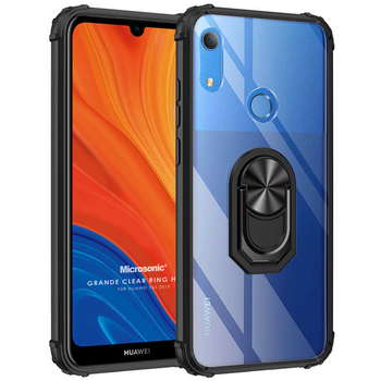Microsonic Huawei Honor 8A Kılıf Grande Clear Ring Holder Siyah Microsonic Huawei Honor 8A Kılıf Grande Clear Ring Holder Siyah