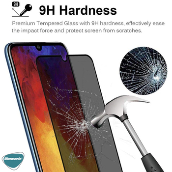 Microsonic Huawei Honor 8A Invisible Privacy Kavisli Ekran Koruyucu Siyah