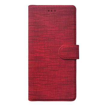Microsonic Huawei Honor 8S Kılıf Fabric Book Wallet Kırmızı