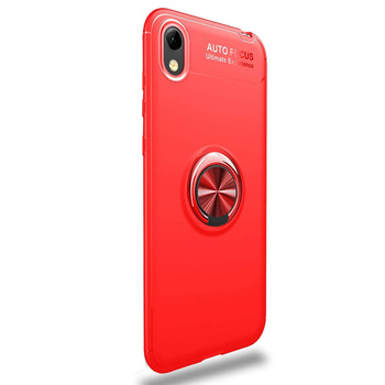Microsonic Huawei Honor 8S Kılıf Kickstand Ring Holder Kırmızı