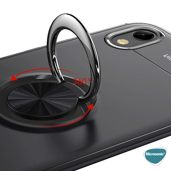 Microsonic Huawei Honor 8S Kılıf Kickstand Ring Holder Kırmızı