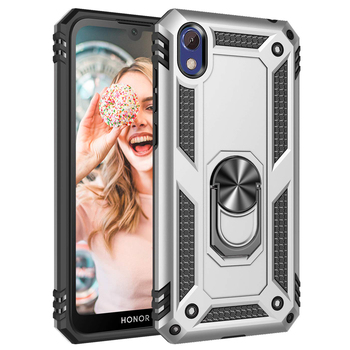 Microsonic Huawei Honor 8S Kılıf Military Ring Holder Gümüş Microsonic Huawei Honor 8S Kılıf Military Ring Holder Gümüş