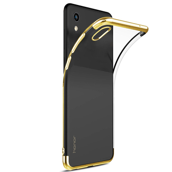 Microsonic Huawei Honor 8S Kılıf Skyfall Transparent Clear Gold