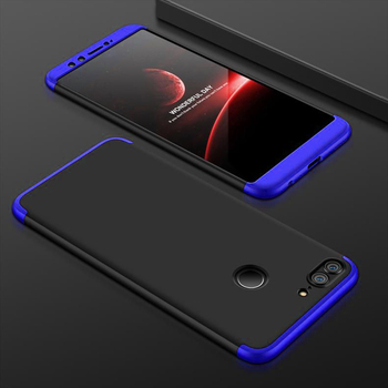 Microsonic Huawei Honor 9 Lite Kılıf Double Dip 360 Protective AYS Siyah - Mavi