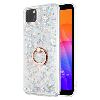 Microsonic Huawei Honor 9S Kılıf Glitter Liquid Holder Gümüş