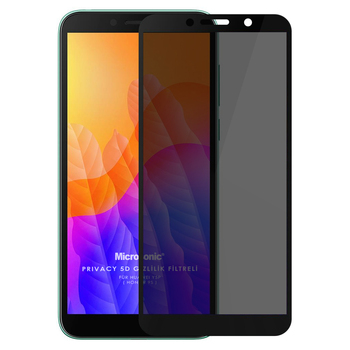 Microsonic Huawei Honor 9S Invisible Privacy Kavisli Ekran Koruyucu Siyah