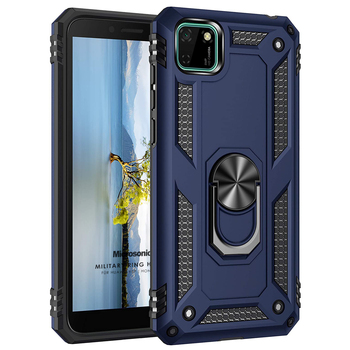 Microsonic Huawei Honor 9S Kılıf Military Ring Holder Lacivert Microsonic Huawei Honor 9S Kılıf Military Ring Holder Lacivert