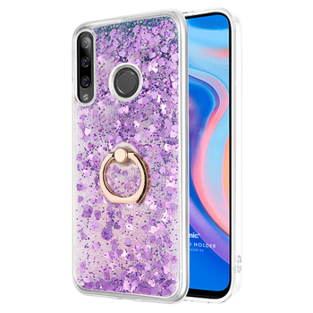 Microsonic Huawei Honor 9X Kılıf Glitter Liquid Holder Mor