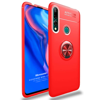 Microsonic Huawei Honor 9X Kılıf Kickstand Ring Holder Kırmızı