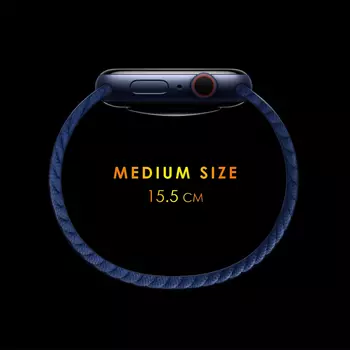 Microsonic Huawei Honor Magic Watch 2 42mm Kordon, (Medium Size, 155mm) Braided Solo Loop Band Lacivert