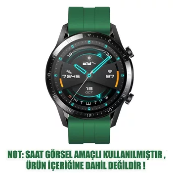 Microsonic Huawei Honor Magic Watch 2 42mm Kordon, Silicone RapidBands Koyu Yeşil