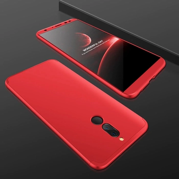 Microsonic Huawei Mate 10 Lite Kılıf Double Dip 360 Protective Kırmızı