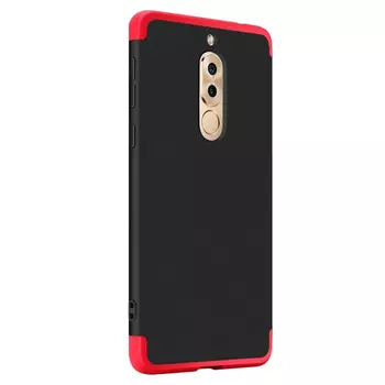 Microsonic Huawei Mate 10 Lite Kılıf Double Dip 360 Protective Siyah Kırmızı