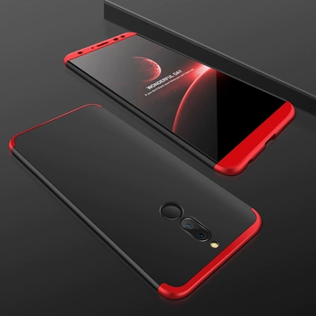 Microsonic Huawei Mate 10 Lite Kılıf Double Dip 360 Protective Siyah Kırmızı