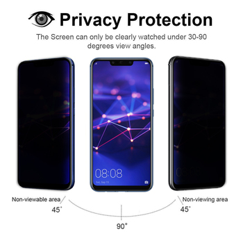 Microsonic Huawei Mate 20 Lite Invisible Privacy Kavisli Ekran Koruyucu Siyah