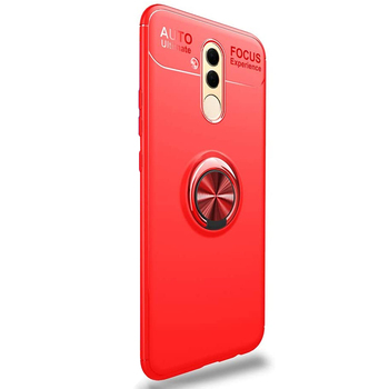 Microsonic Huawei Mate 20 Lite Kılıf Kickstand Ring Holder Kırmızı