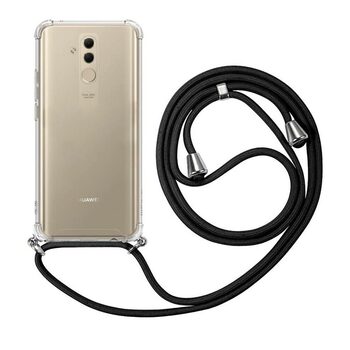 Microsonic Huawei Mate 20 Lite Kılıf Neck Lanyard Siyah