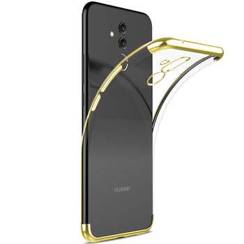Microsonic Huawei Mate 20 Lite Kılıf Skyfall Transparent Clear Gold