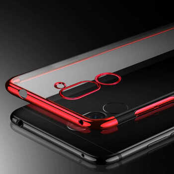 Microsonic Huawei Mate 20 Lite Kılıf Skyfall Transparent Clear Kırmızı