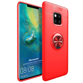 Microsonic Huawei Mate 20 Pro Kılıf Kickstand Ring Holder Kırmızı Microsonic Huawei Mate 20 Pro Kılıf Kickstand Ring Holder Kırmızı