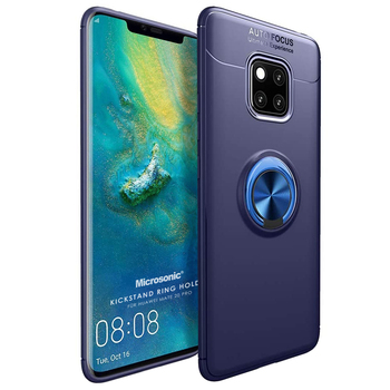 Microsonic Huawei Mate 20 Pro Kılıf Kickstand Ring Holder Lacivert Microsonic Huawei Mate 20 Pro Kılıf Kickstand Ring Holder Lacivert