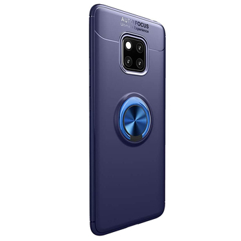 Microsonic Huawei Mate 20 Pro Kılıf Kickstand Ring Holder Lacivert