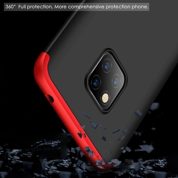 Microsonic Huawei Mate 20 Pro Kılıf Double Dip 360 Protective Siyah Kırmızı