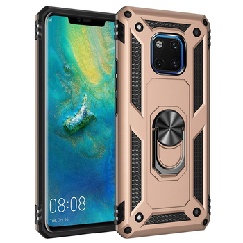 Microsonic Huawei Mate 20 Pro Kılıf Military Ring Holder Gold Microsonic Huawei Mate 20 Pro Kılıf Military Ring Holder Gold