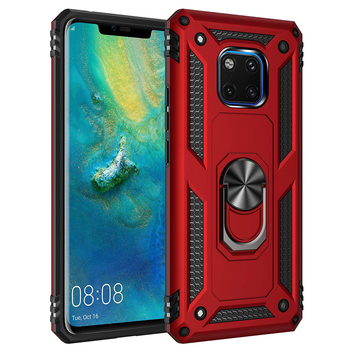 Microsonic Huawei Mate 20 Pro Kılıf Military Ring Holder Kırmızı Microsonic Huawei Mate 20 Pro Kılıf Military Ring Holder Kırmızı